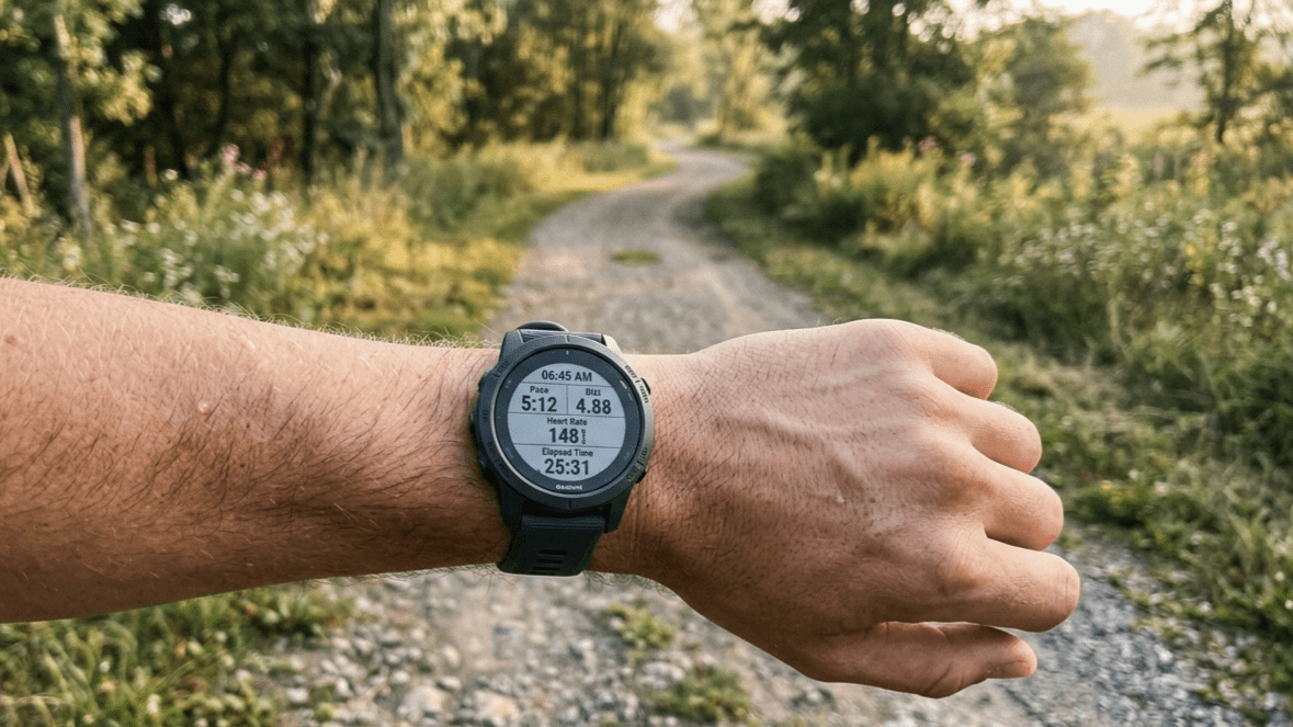 Strava-Bluff, hektischer Blick auf die Laufuhr
